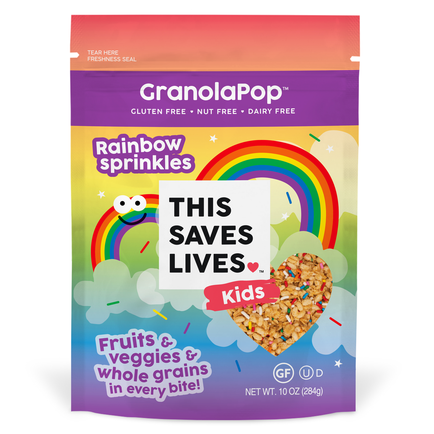 Kids' Rainbow Sprinkles GranolaPop™ - This Saves Lives - Kids' GranolaPop -